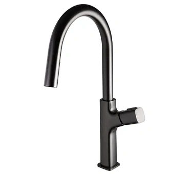 Смеситель для кухни Maxonor PL4289-9 поворотный излив серый