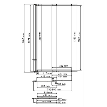 Стеклянная шторка на ванну WASSERKRAFT Main 41S02-80WS 140х80см