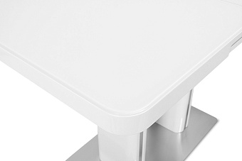 Кухонный стол раскладной AERO 70х110х76см закаленное стекло/дерево/сталь White