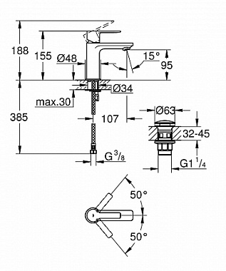 Смеситель для раковины GROHE Lineare New 23791DC1 нержавеющая сталь