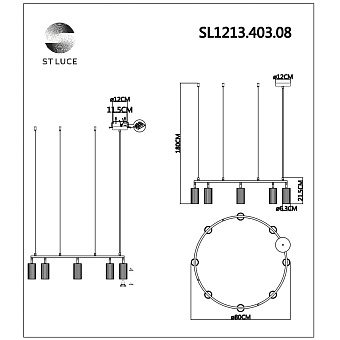 Светильник подвесной ST Luce KENDO SL1213.403.08 40Вт GU10