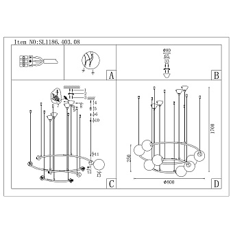 Светильник подвесной ST Luce ARKOS SL1186.403.08 40Вт G9