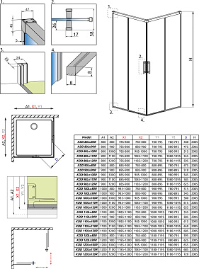 Душевая дверь RADAWAY Idea 387062-01-01R 200х100см стекло прозрачное