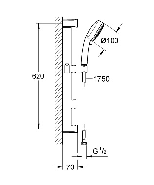 Душевой гарнитур GROHE Tempesta Cosmopolitan 27786002 хром