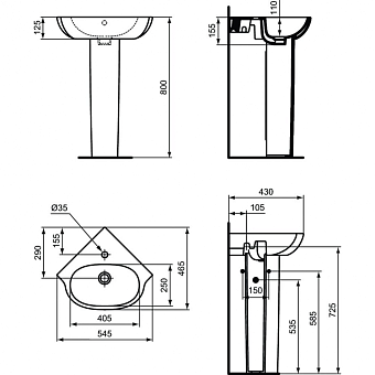 Пьедестал IDEAL STANDARD TESI T352101