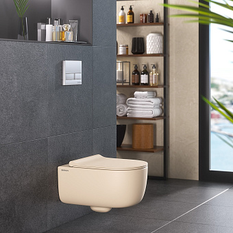 Унитаз подвесной BERGES EGO XL 082728 безободковый с микролифтом