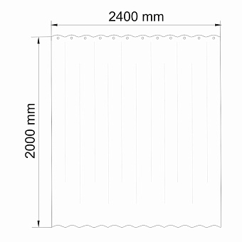 Шторка для ванной WASSERKRAFT Oder 240х240см серый