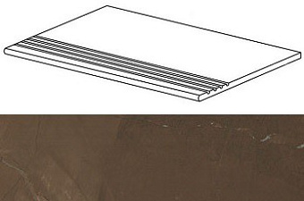 Плитка для ступеней Atlas Concord Италия Marvel ASLU Bronze Gradino 60х30см 1,08кв.м. матовая
