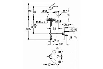 Смеситель для раковины GROHE Eurosmart Cosmopolitan 32825000 хром