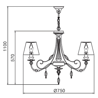 Люстра подвесная Maytoni Adelia ARM540-06-W 40Вт 6 лампочек E14