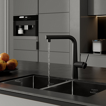 Смеситель для кухни IDDIS Pure PURBLPFi05 поворотный излив чёрный матовый