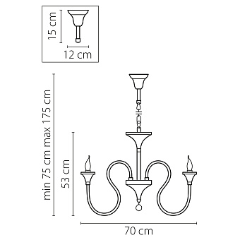 Люстра подвесная Lightstar Serpente 703064 60Вт 6 лампочек E14