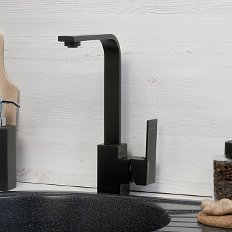 Смеситель для кухни WASSERKRAFT Abens 2007 поворотный излив чёрный