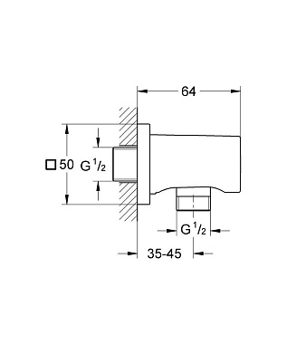 Шланговое подключение GROHE 27076000 хром