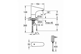 Смеситель для раковины GROHE Europlus E 36016001 хром