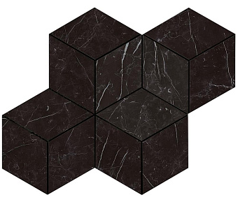 Керамическая мозаика Atlas Concord Италия MARVEL STONE AS2K Nero Marquina Mosaico Esagono Lapp 30х35см 0,42кв.м.