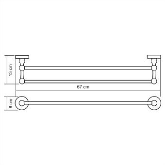 Полотенцедержатель WASSERKRAFT Diemel K-2200 K-2240 хром 67см