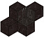 Керамическая мозаика Atlas Concord Италия MARVEL STONE AS2K Nero Marquina Mosaico Esagono Lapp 30х35см 0,42кв.м.