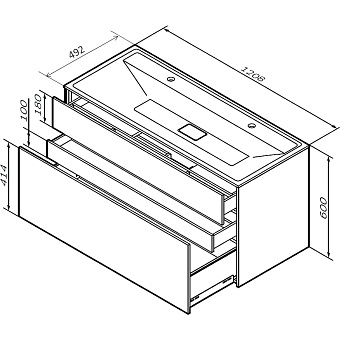 Тумба под раковину подвесная AM-PM Inspire V2.0 M50AFHX1203WM 49,2х120,8х60см