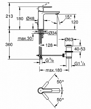 Смеситель для раковины GROHE Lineare New 32114001 хром
