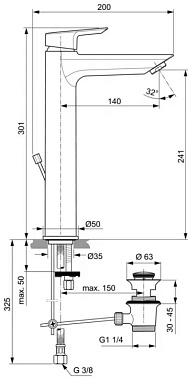 Смеситель для раковины IDEAL STANDARD TESI A6573AA хром