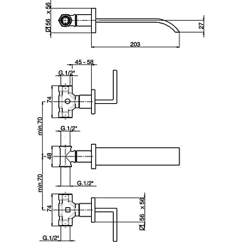 Смеситель для раковины Cisal Wave WA00751021 хром