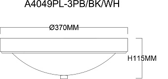 Светильник потолочный Arte Lamp JAMES A4049PL-3BK 40Вт E27