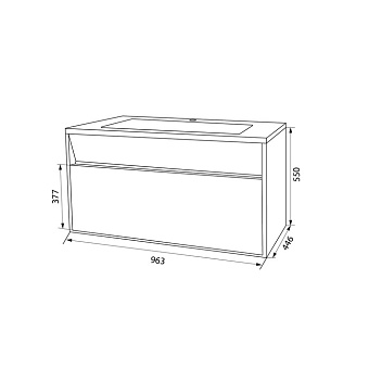 Тумба с раковиной IDDIS Esper ESP10W0i95K 45х96,3х55см