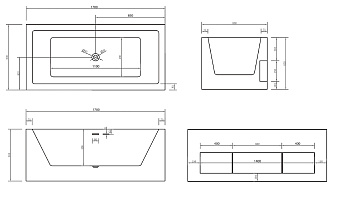 Ванна акриловая Abber AB9339-1.7 170х80см отдельностоящая