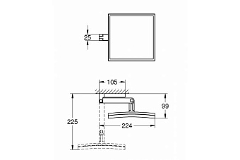 Косметическое зеркало GROHE Selection Cube 40808000 22,5х22,4см хром с регулировкой положения
