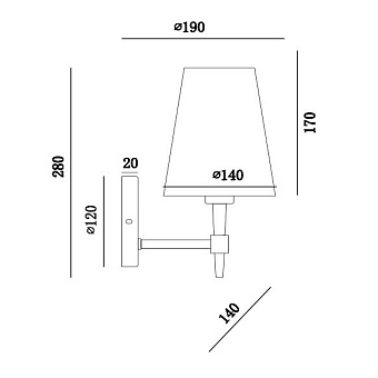 Бра Maytoni Zaragoza H001WL-01BS 40Вт E14