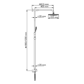 Душевой гарнитур WASSERKRAFT A066 хром