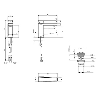 Смеситель для раковины Bongio Stelth 01521OR00 золото