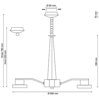 Люстра подвесная Lucia Tucci NATURA 070.8 40Вт 8 лампочек LED