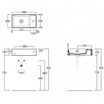 Раковина подвесная SIMAS Agile AG50 antracite  matt*1 50х27см