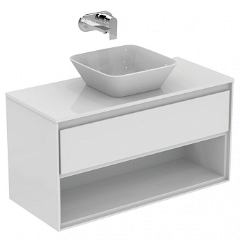 Столешница IDEAL STANDARD CONNECT AIR E0851B2 ДСП 44,2х10,3см glossy white + matt white