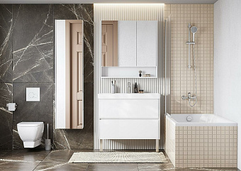 Шкаф зеркальный Акватон Сканди 1A252302SD010 13х90х85см без подсветки