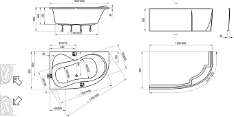 Ванна акриловая RAVAK ROSA C571000000 160х95см угловая