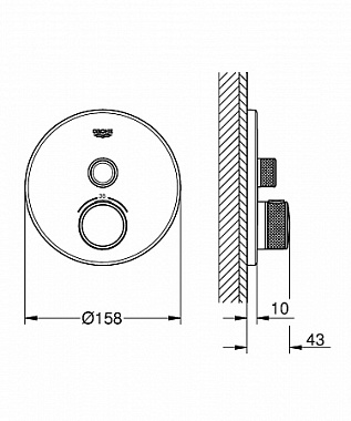 Смеситель для душа GROHE Grohtherm SmartControl 29118000 хром