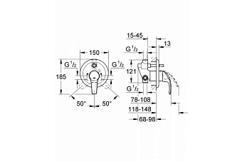 Смеситель для ванны GROHE Eurosmart 33305001 хром