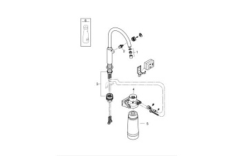 Смеситель для кухни GROHE Blue 30387000 высокий излив хром