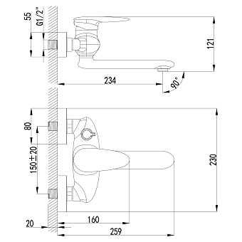 Смеситель для ванны LEMARK Status LM4414C хром