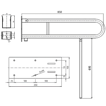 Поручень для ванной BEMETA HELP program 301606321N 86,6см хром
