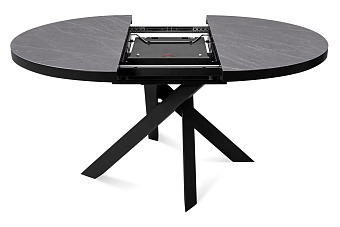 Кухонный стол раскладной AERO 120х120х76см керамика/сталь Pietra Grey