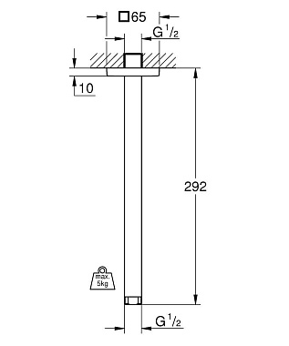 Держатель для верхнего душа GROHE 27484000 хром