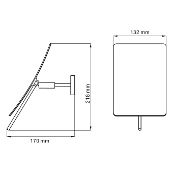 Косметическое зеркало WASSERKRAFT Elbe K-7200 K-1001BLACK 21,8х13,2см чёрный с увеличением