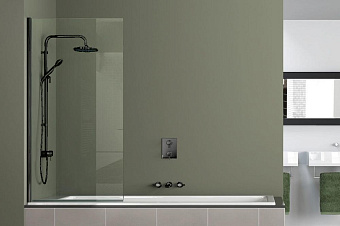 Стеклянная шторка на ванну Azario Merrit AZ-NF6211-1 800 BLACK 140х80см
