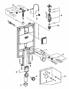 Инсталляция для подвесного унитаза GROHE Rapid SL 38994000