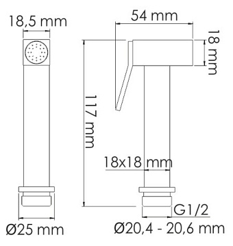 Гигиенический душ WASSERKRAFT Wiese А84095 чёрный