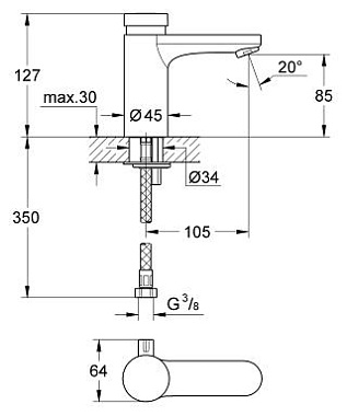 Смеситель для раковины GROHE Eurosmart Cosmopolitan T 36317000 хром
